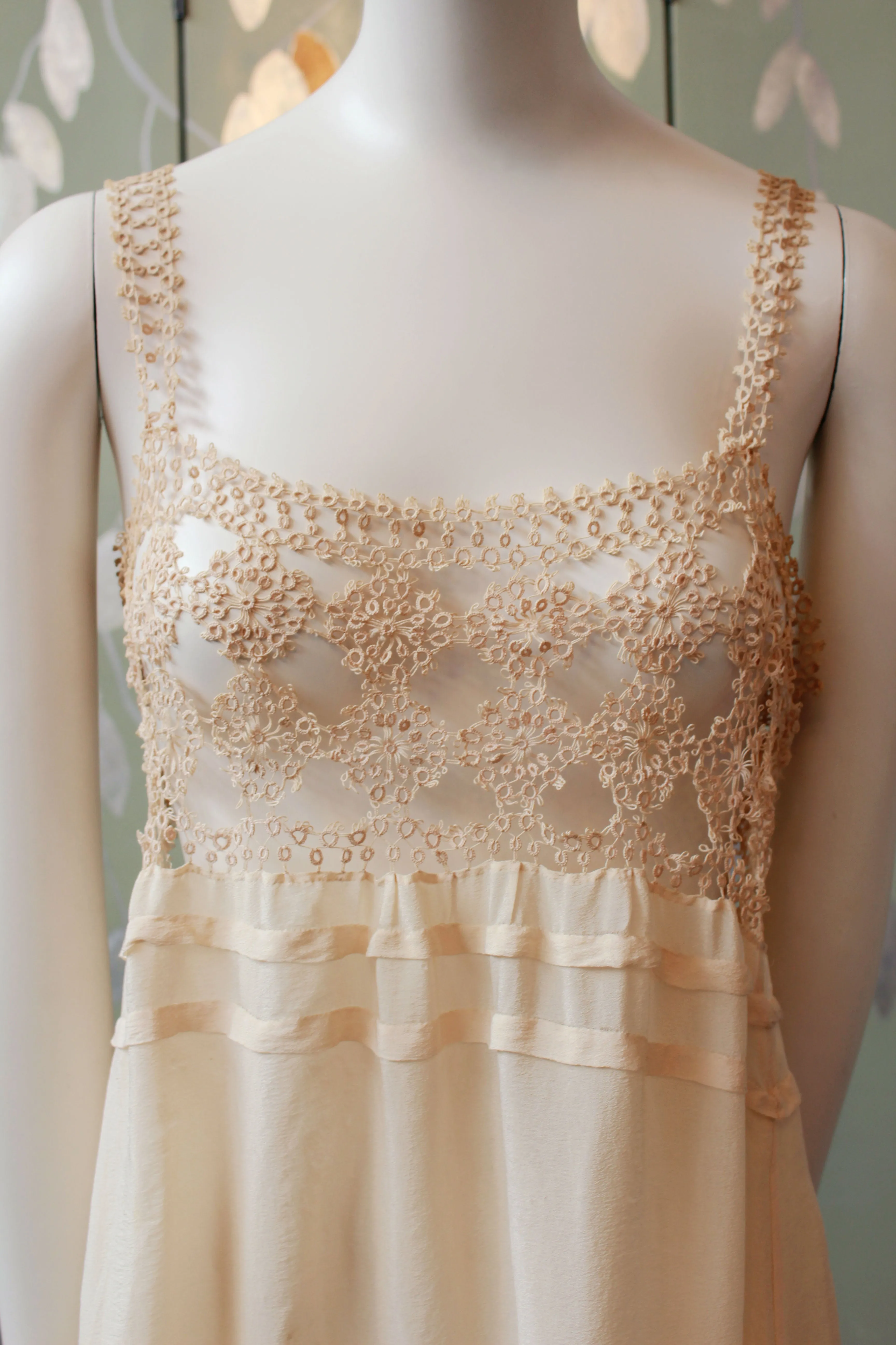 1920s Crochet Silk Step In