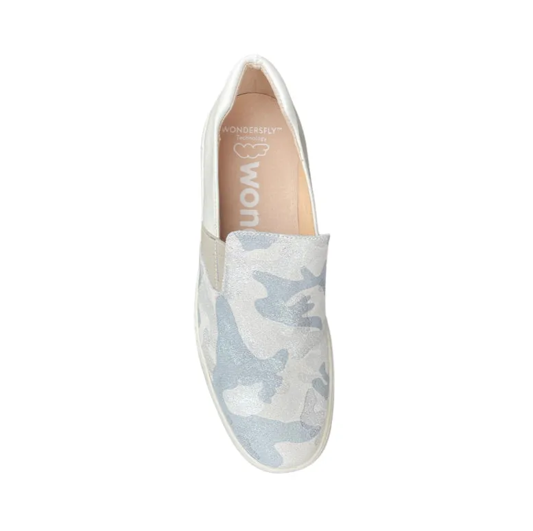 A8352 Silver And Grey Camo Platform Slip On