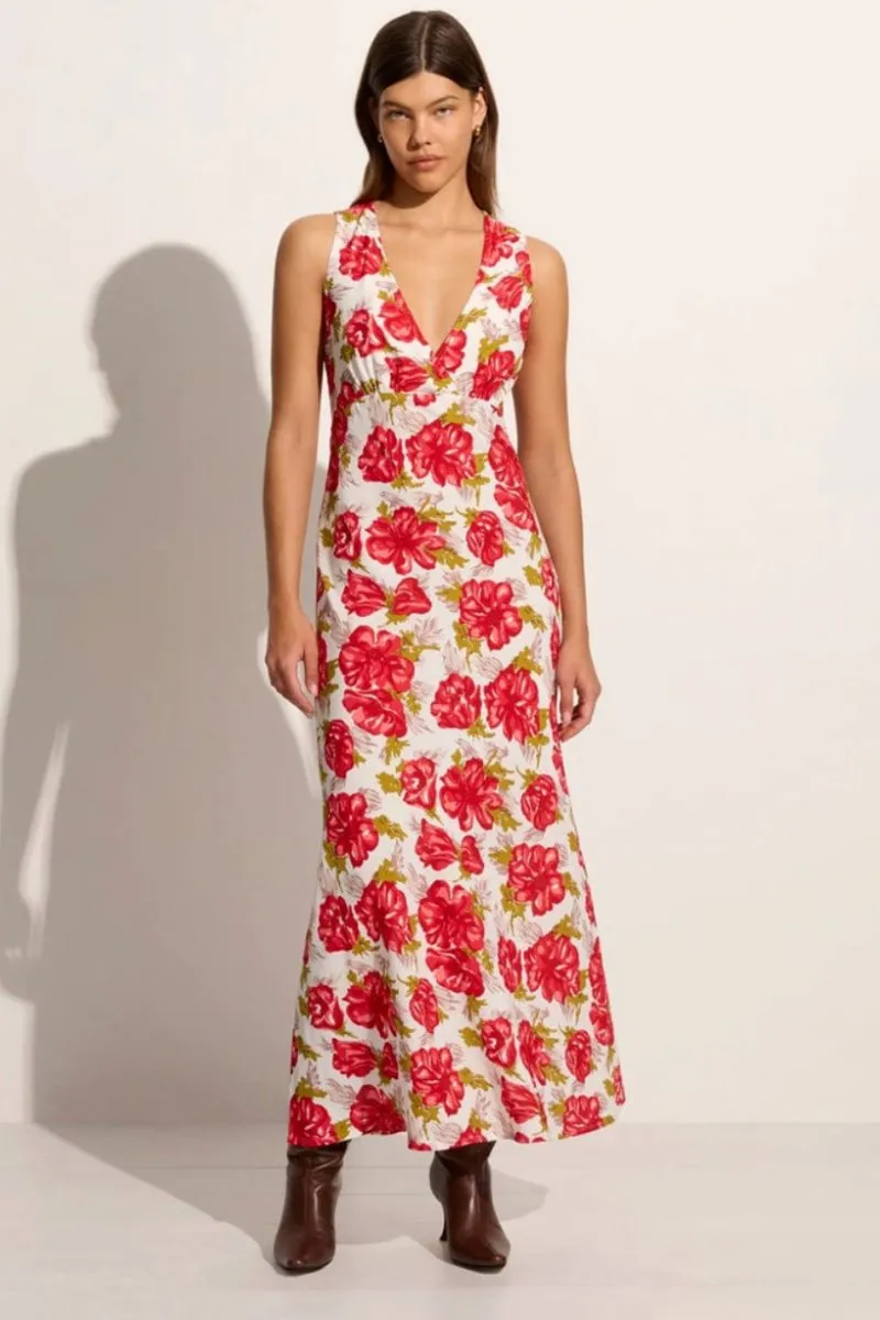 ACACIA MAXI DRESS-ISADORA FLORAL RED