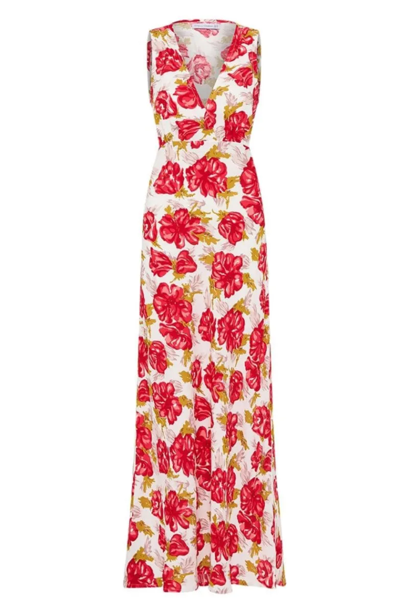 ACACIA MAXI DRESS-ISADORA FLORAL RED