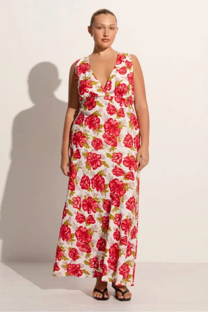 ACACIA MAXI DRESS-ISADORA FLORAL RED