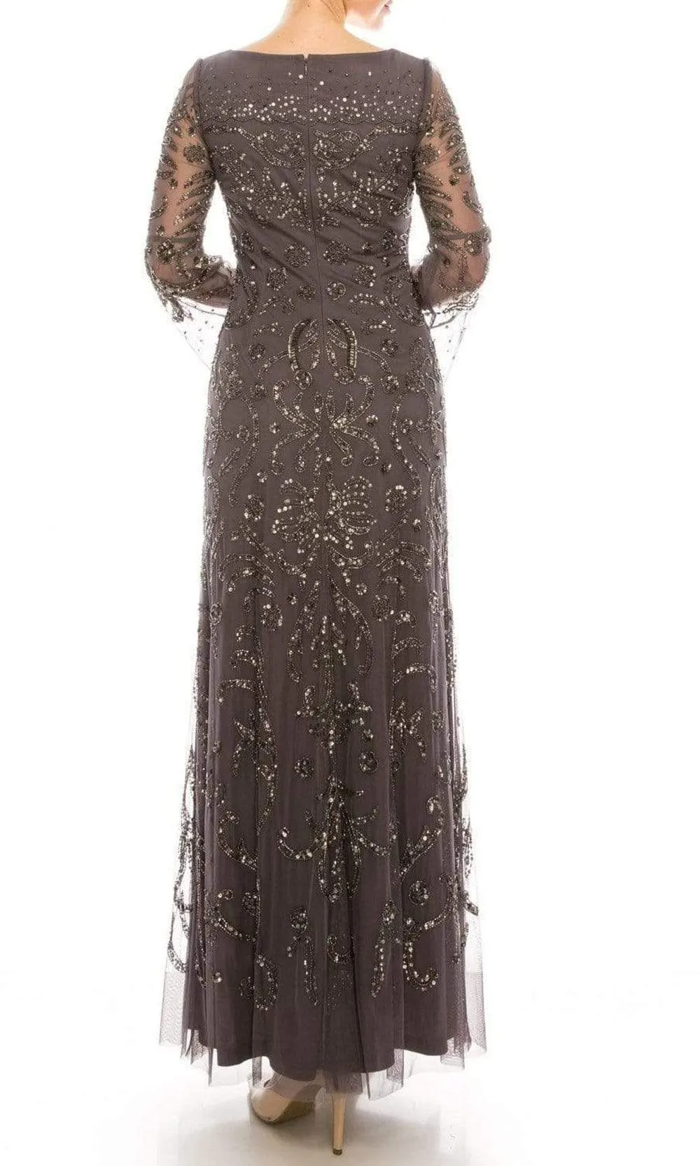 Adrianna Papell - AP1E206204 V Neck Embellished Evening Gown