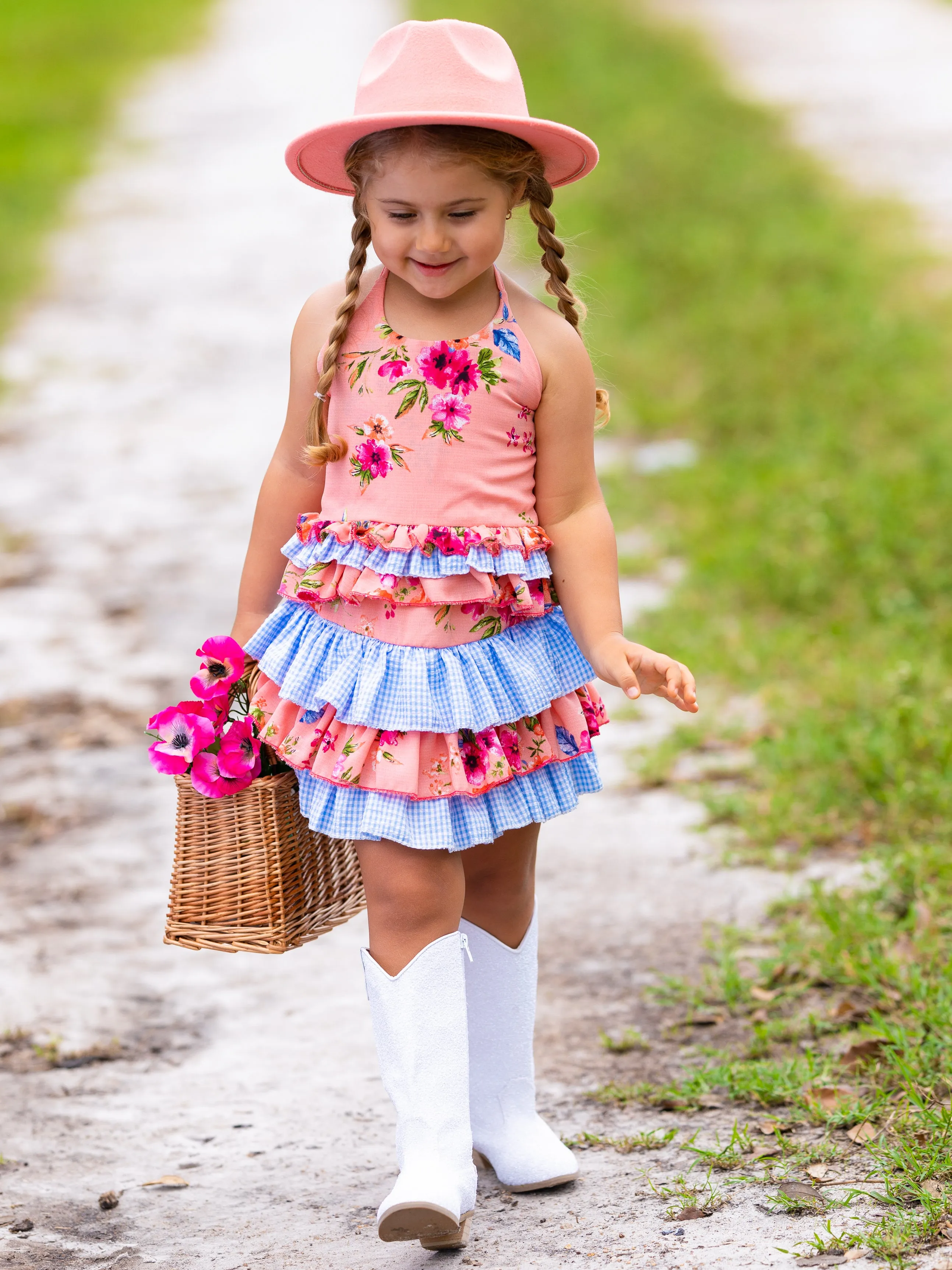 Always Better Together Ruffled Halter Skirt Set