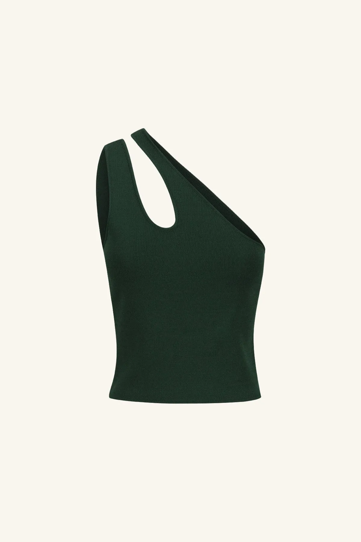 BASIC ONE SHOULDER OPEN BACK TOP - ROSEMARY