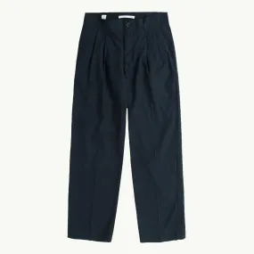 Benn Relaxed Typewriter Pleated Trouser - Dark Navy