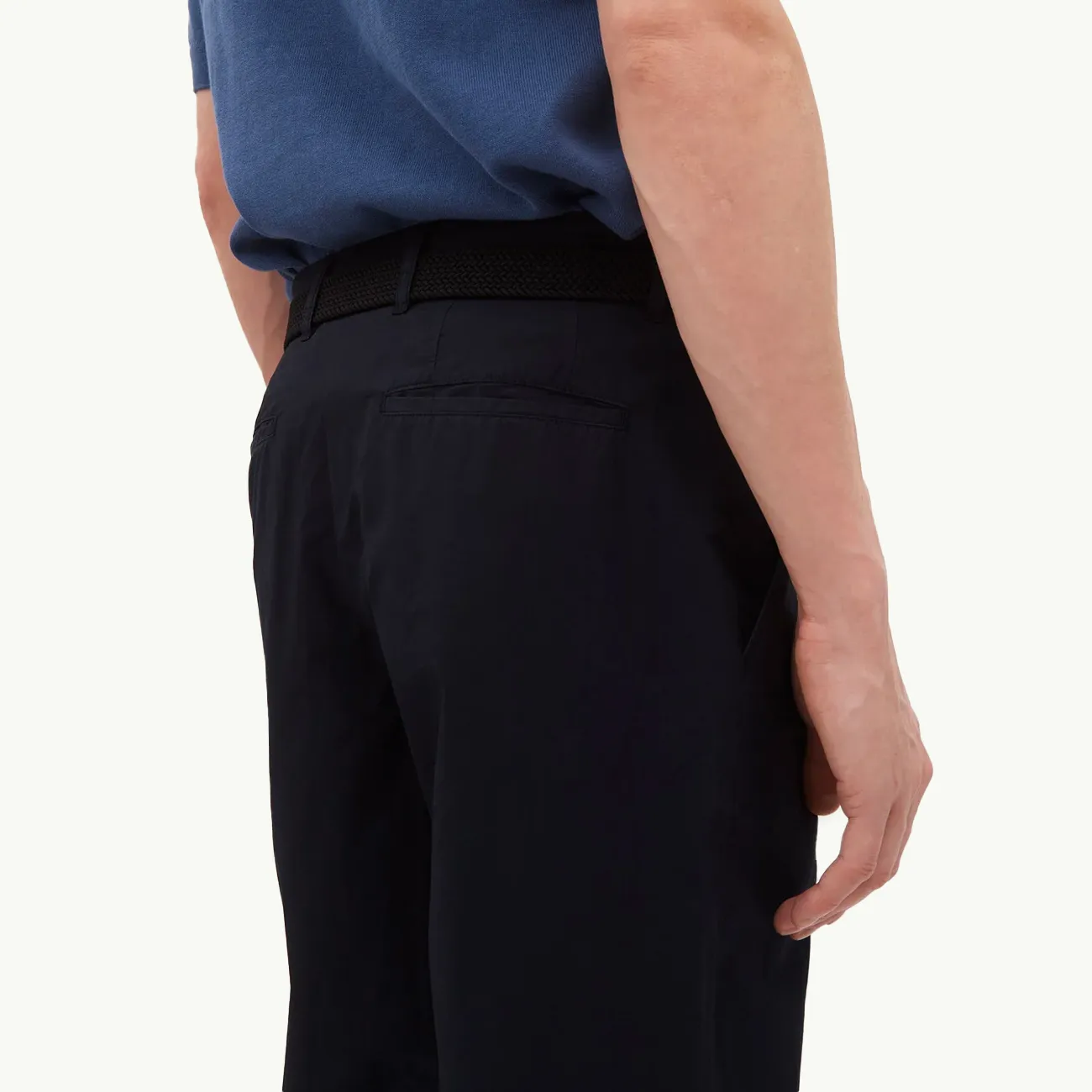 Benn Relaxed Typewriter Pleated Trouser - Dark Navy