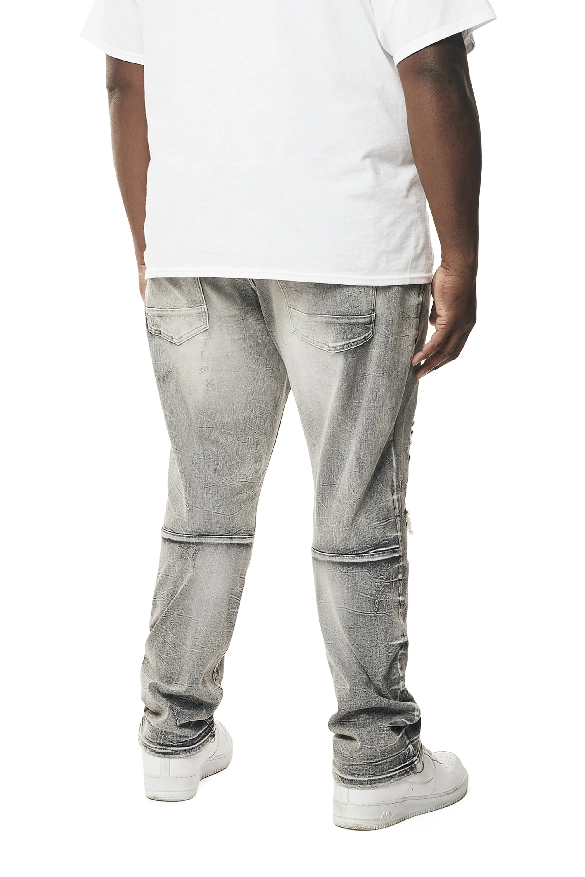 Big and Tall - Wave Effect Denim Jeans - Union Grey