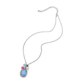 Blue Charm Silver Necklace