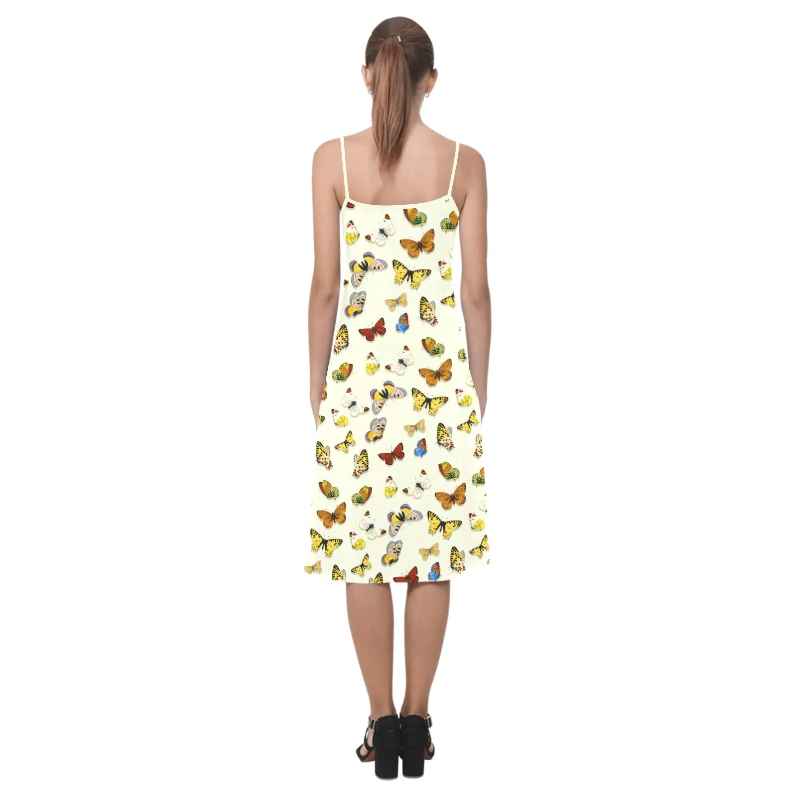 butterfly shadowed print Alcestis Slip Dress (Model D05)