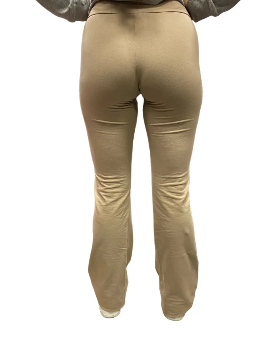 Champion women's sports trousers with high waist and wide flares 117137 beige