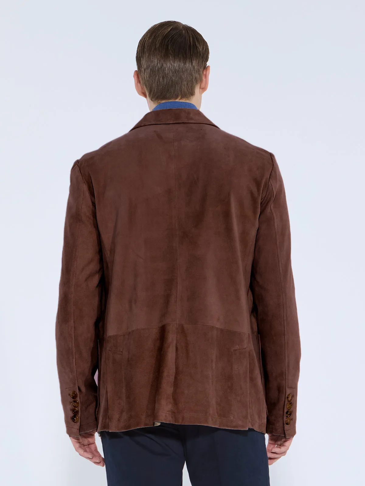 Chocolate Suede Patch Pocket Jacket