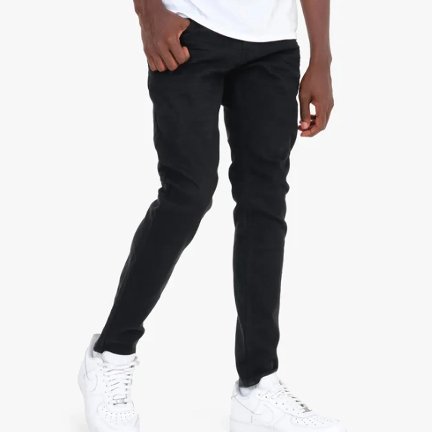 Copper Rivet Plain Slim Jean (Black)