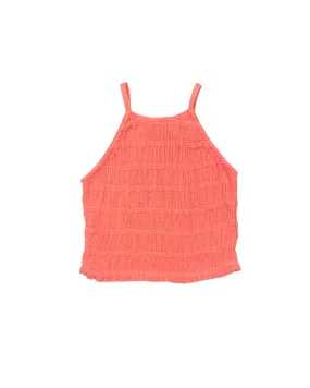 Coral Sun Smocked Halter Top