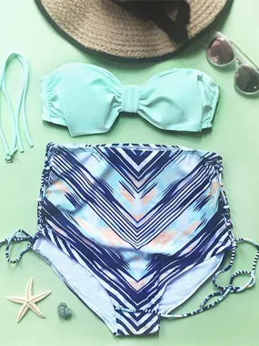 Cute Bow-knot High Waist Bikini Sets