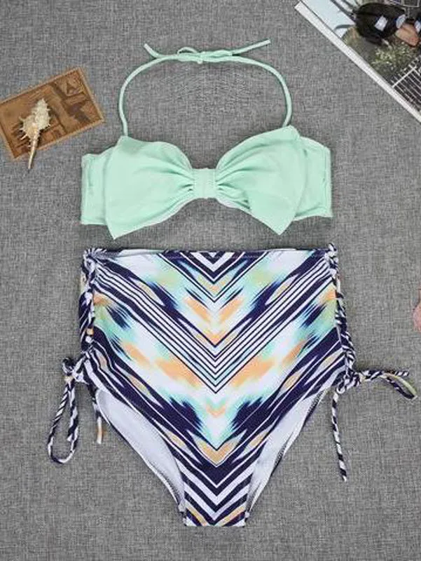 Cute Bow-knot High Waist Bikini Sets