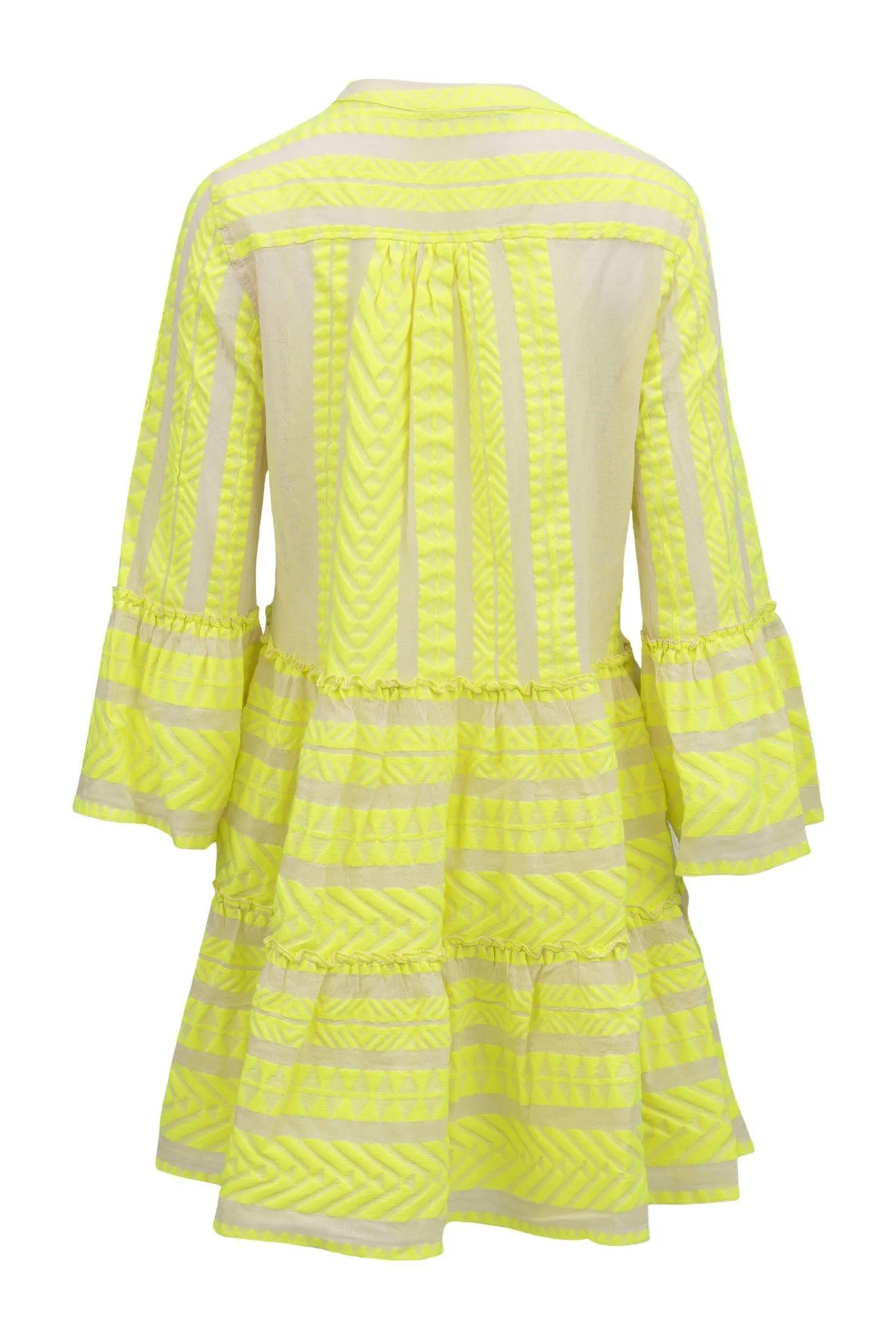 DEVOTION TWINS Ella Mini Dress | NEON LIME on OFF WHITE