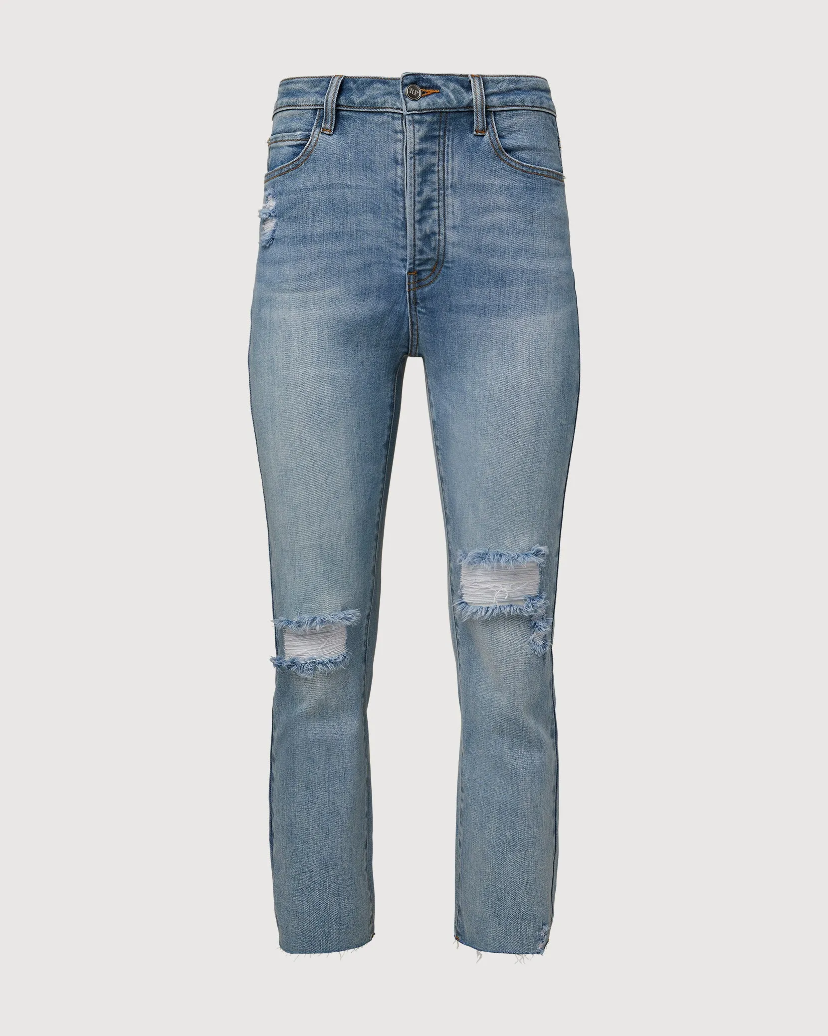 Distressed Straight Leg Jean