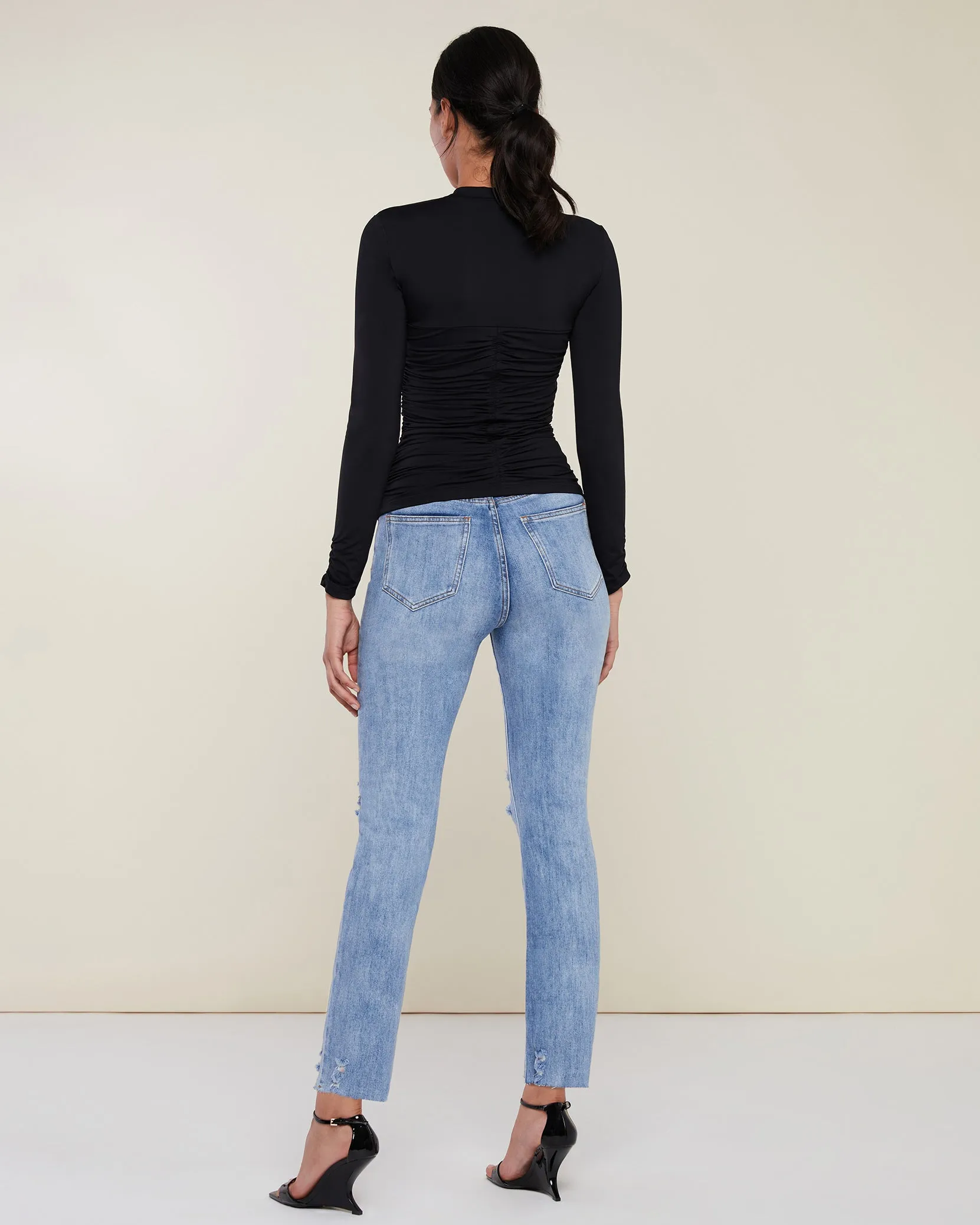 Distressed Straight Leg Jean