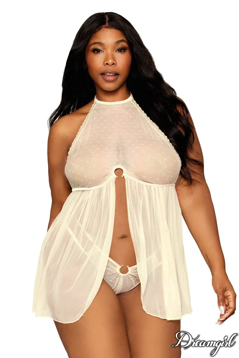 Dot Mesh Babydoll