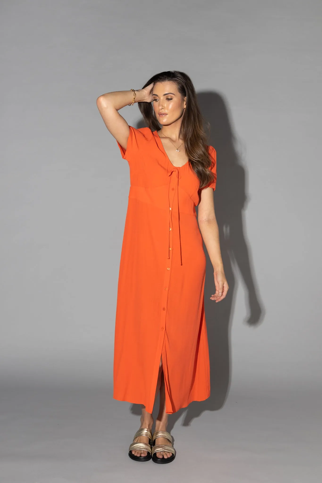 Drama The Label Vanessa Dress - Tangerine