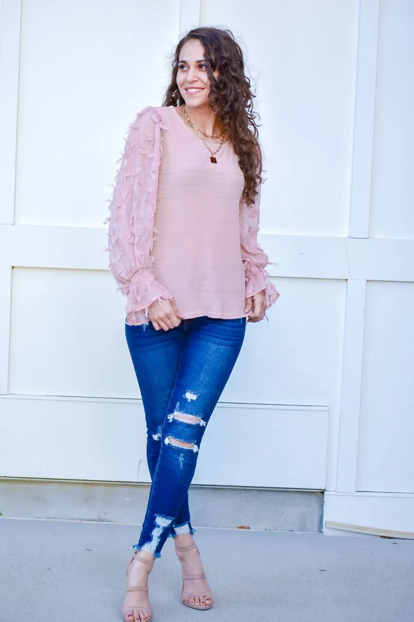 Drive You Crazy Light Blush Blouse