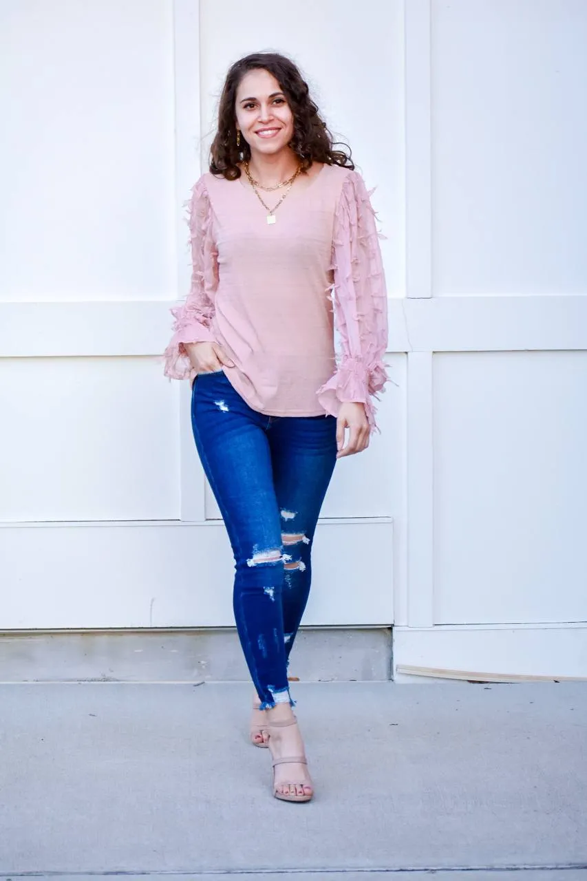 Drive You Crazy Light Blush Blouse