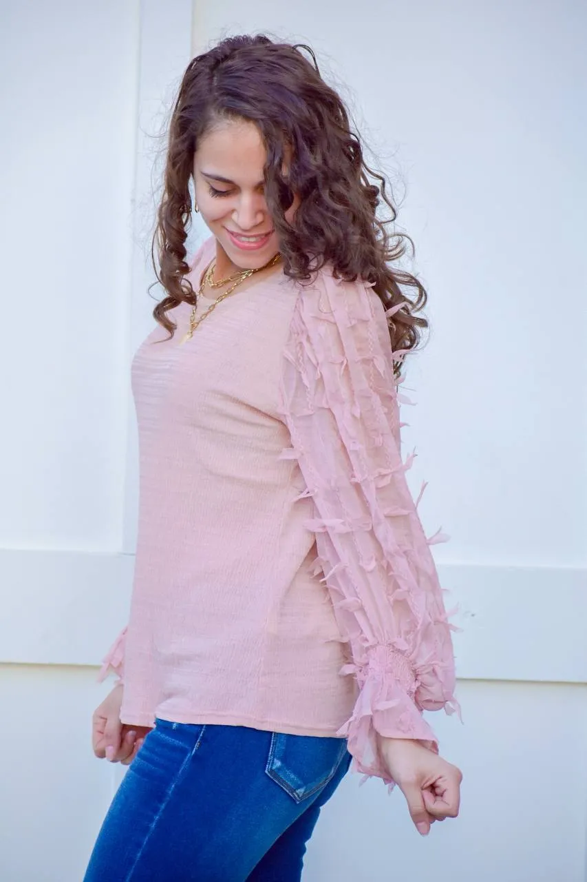 Drive You Crazy Light Blush Blouse