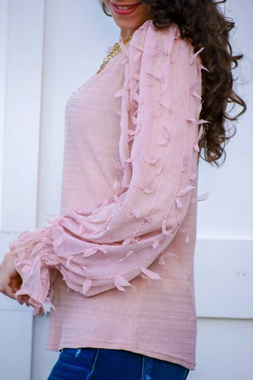 Drive You Crazy Light Blush Blouse