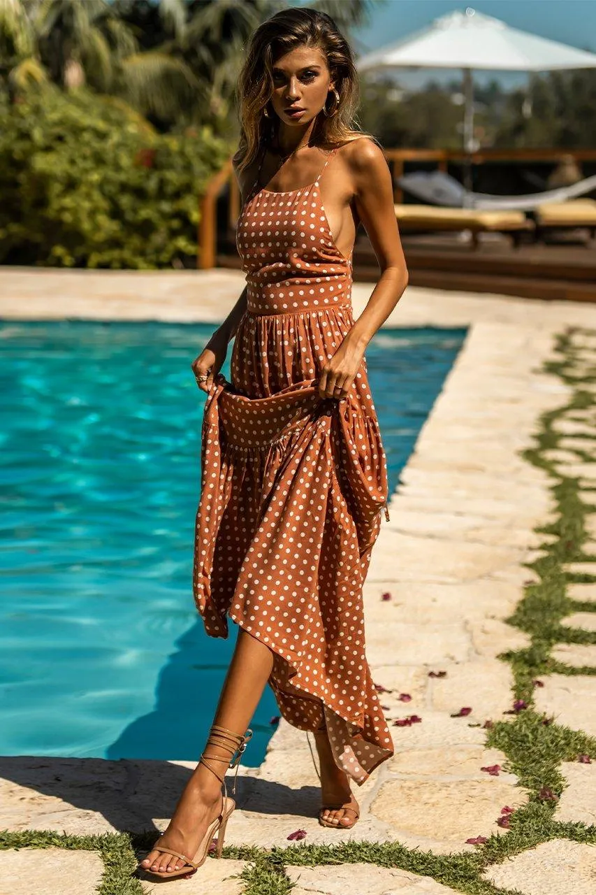 Emily Maxi Dress - Rust Spot