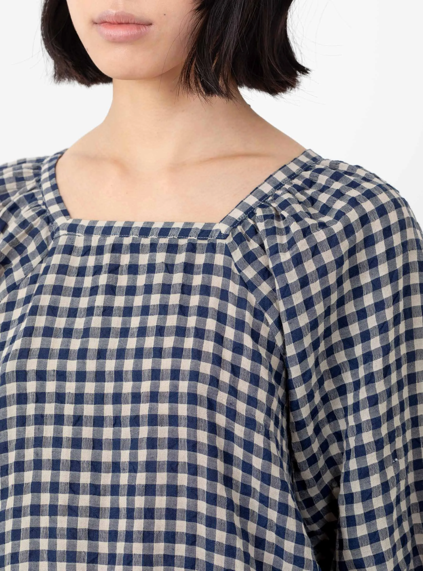 Fara Top Navy Check