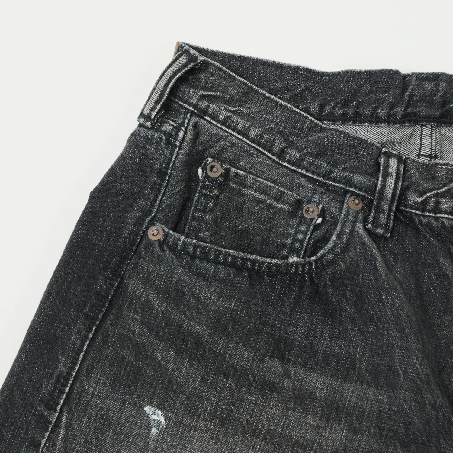 Full Count 0105BKHW 13.7oz Wide Straight Jean - Black Dartford Wash