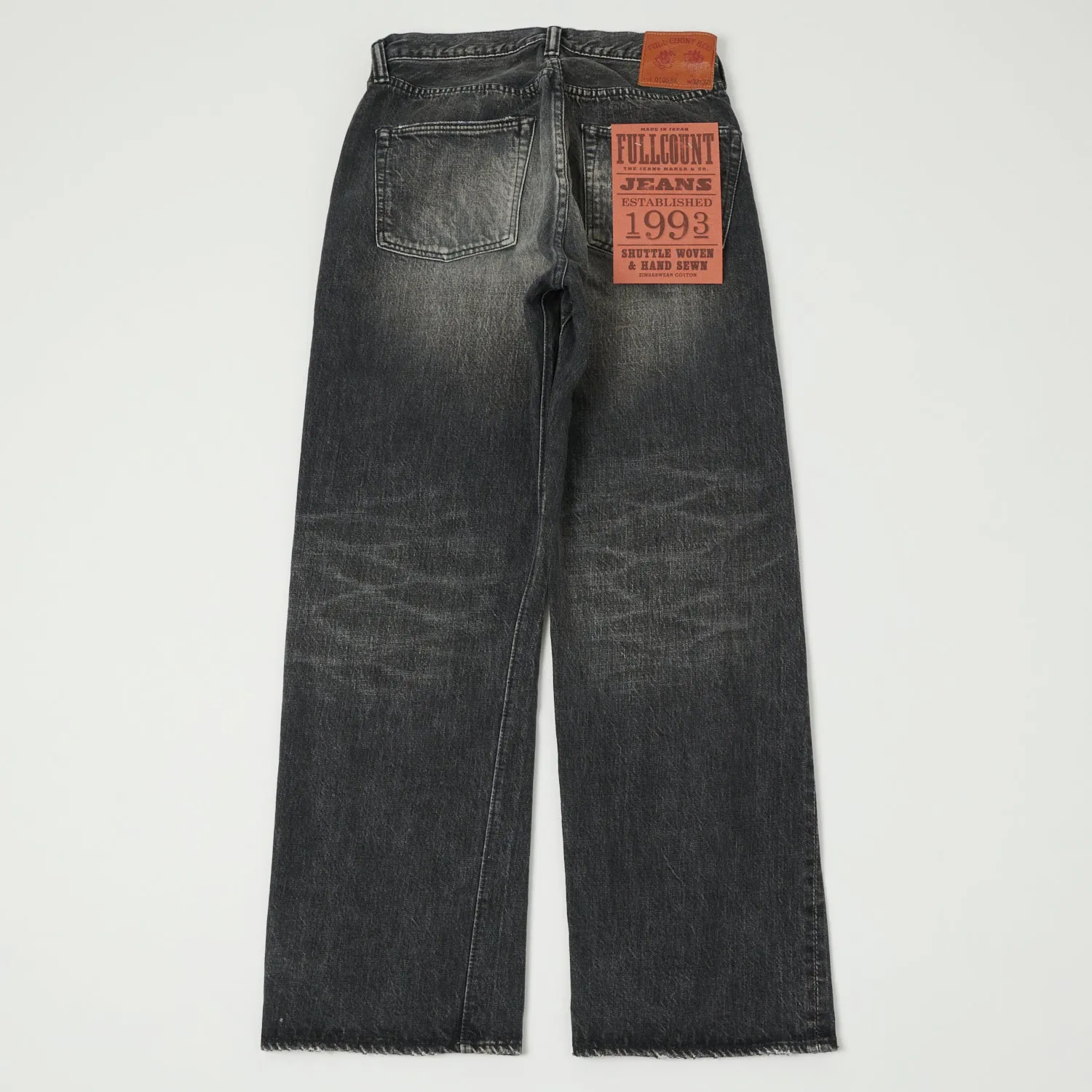 Full Count 0105BKHW 13.7oz Wide Straight Jean - Black Dartford Wash