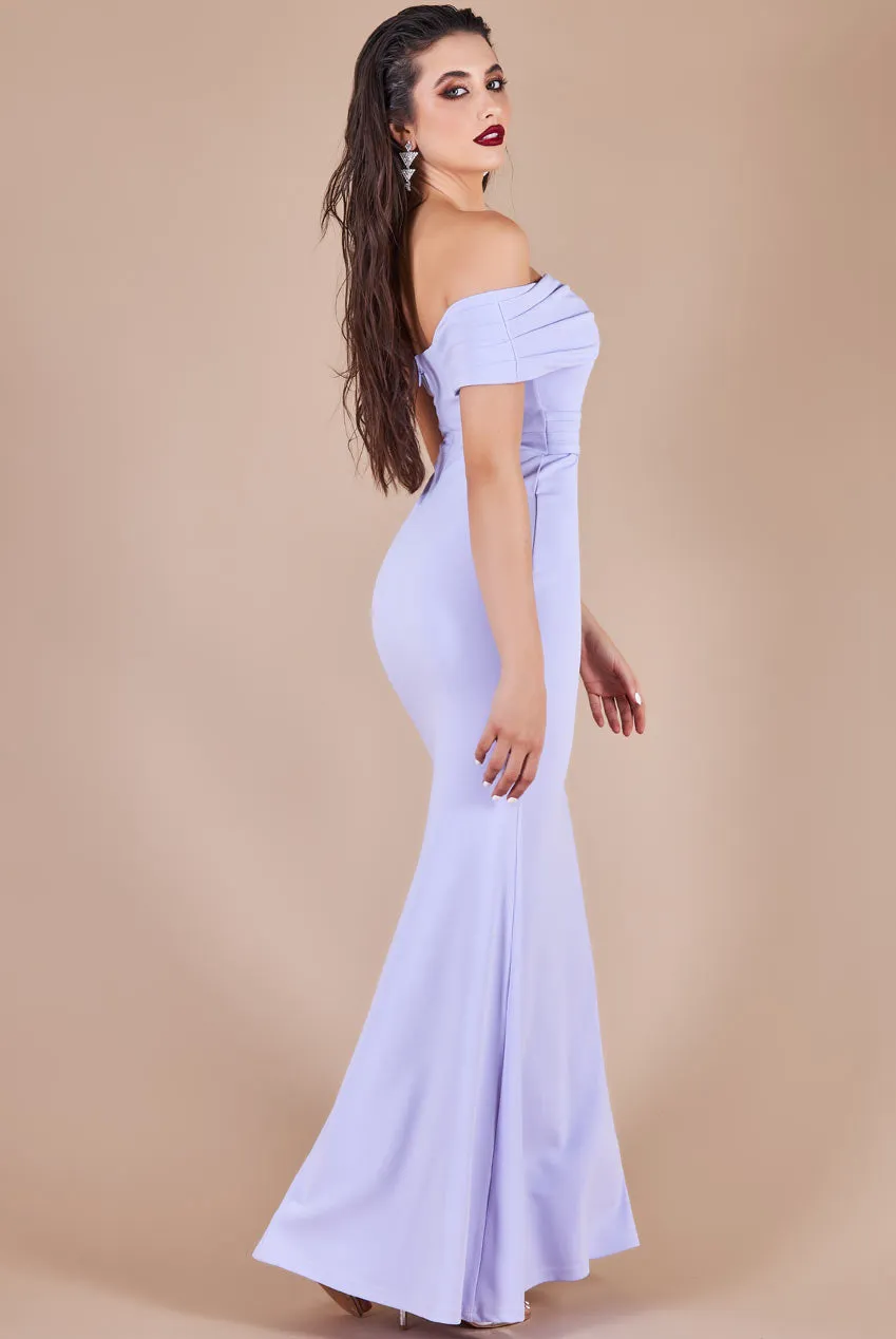 Goddiva One Shoulder Scuba Maxi Dress