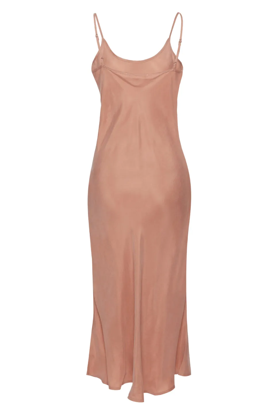 Golden Hour Toffee Cupro Bias Slip Midi Dress