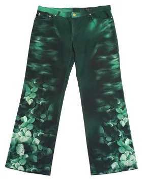 Green Floral Jeans