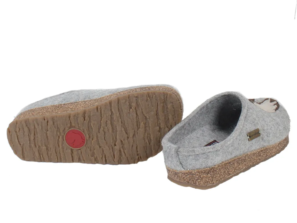 Haflinger Felt Clogs Grizzly Horse Grey