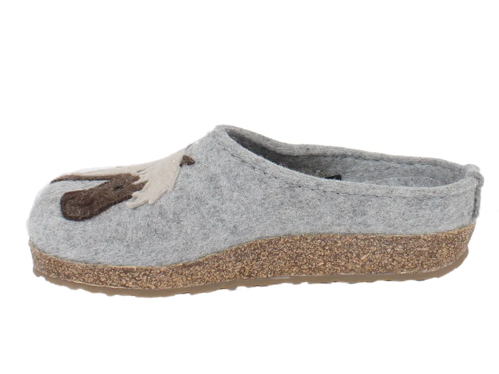 Haflinger Felt Clogs Grizzly Horse Grey