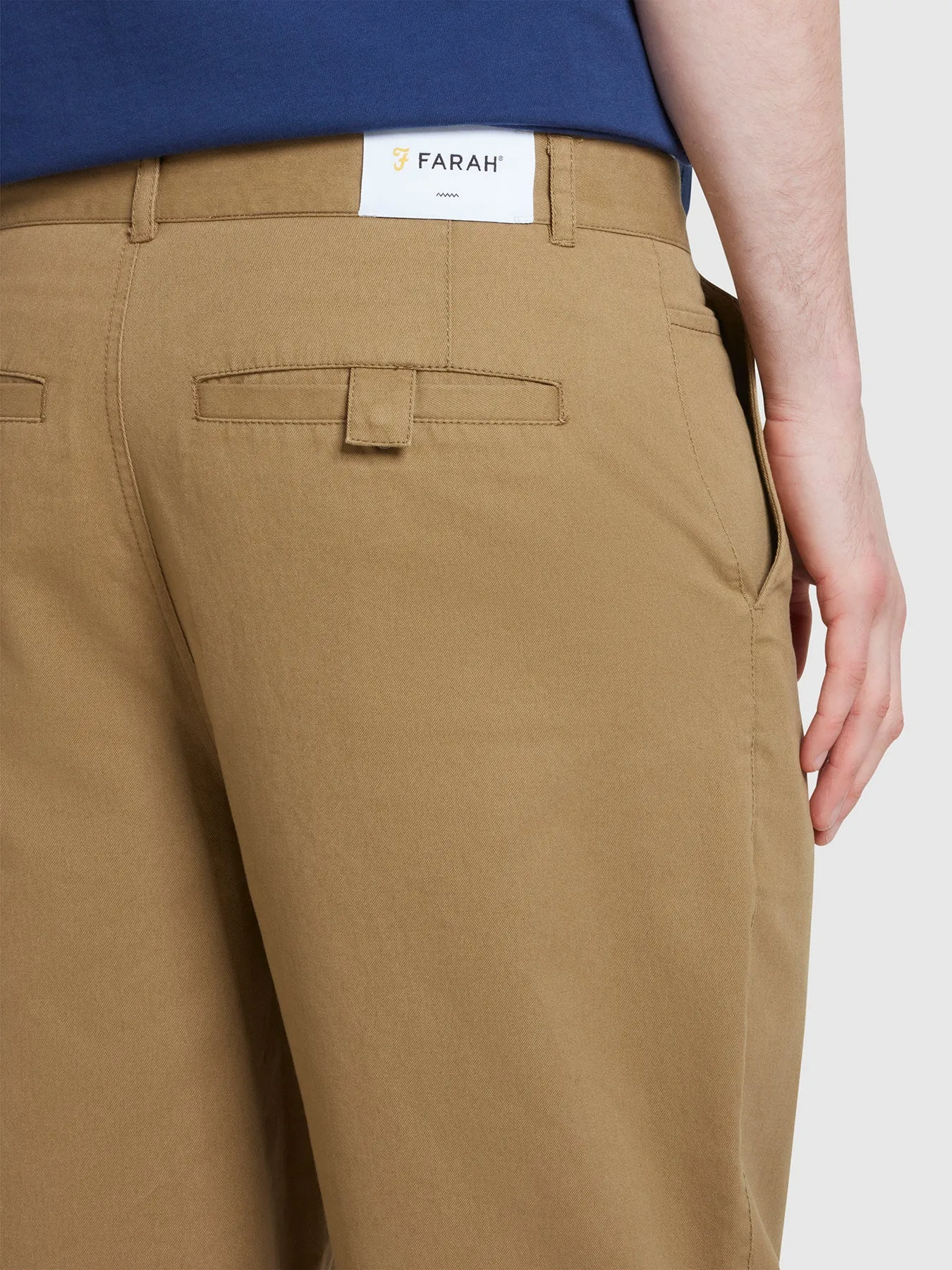 Hawtin Relaxed Tapered Fit Popperback Trousers In True Khaki