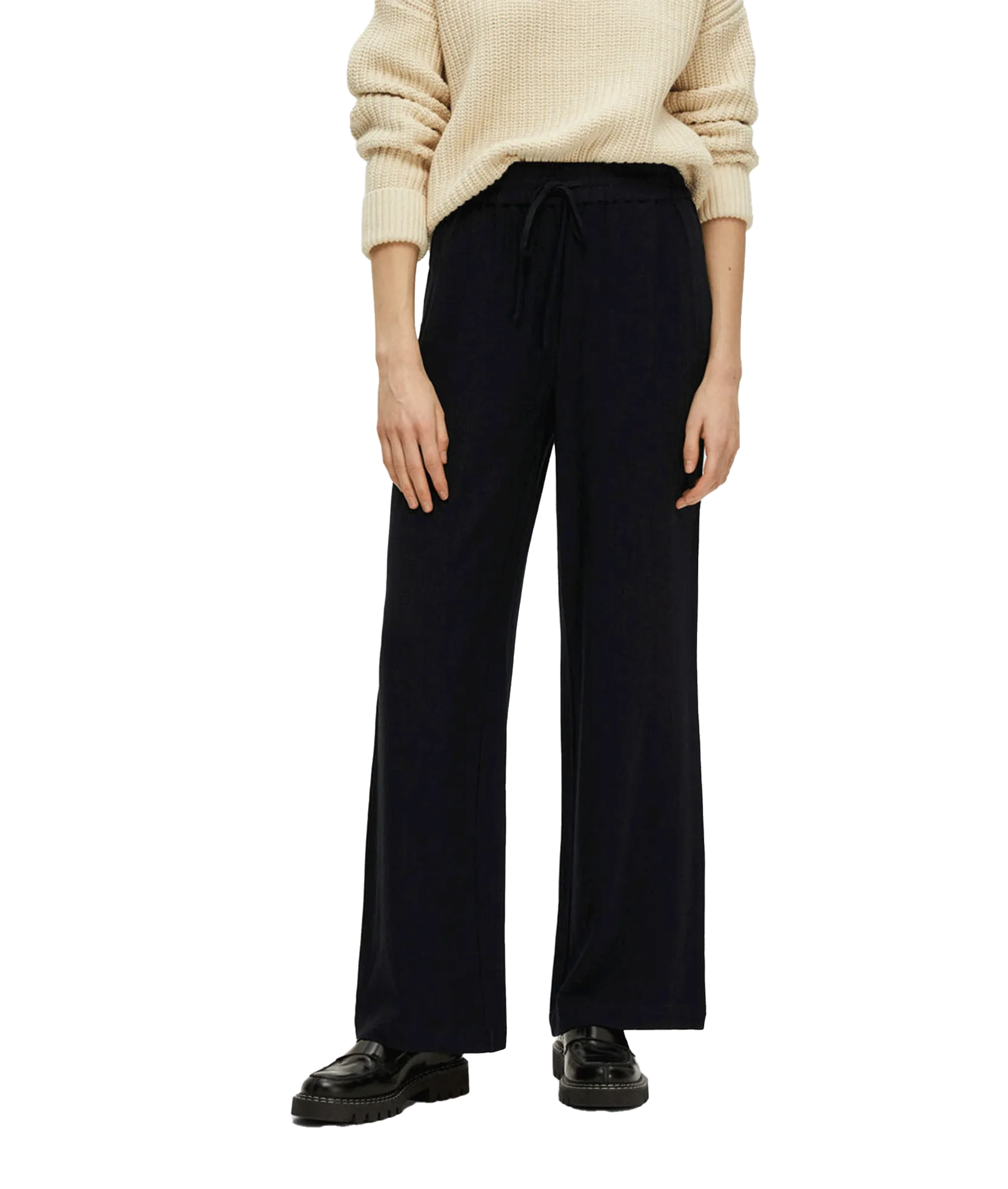 High-waisted Trousers - Black