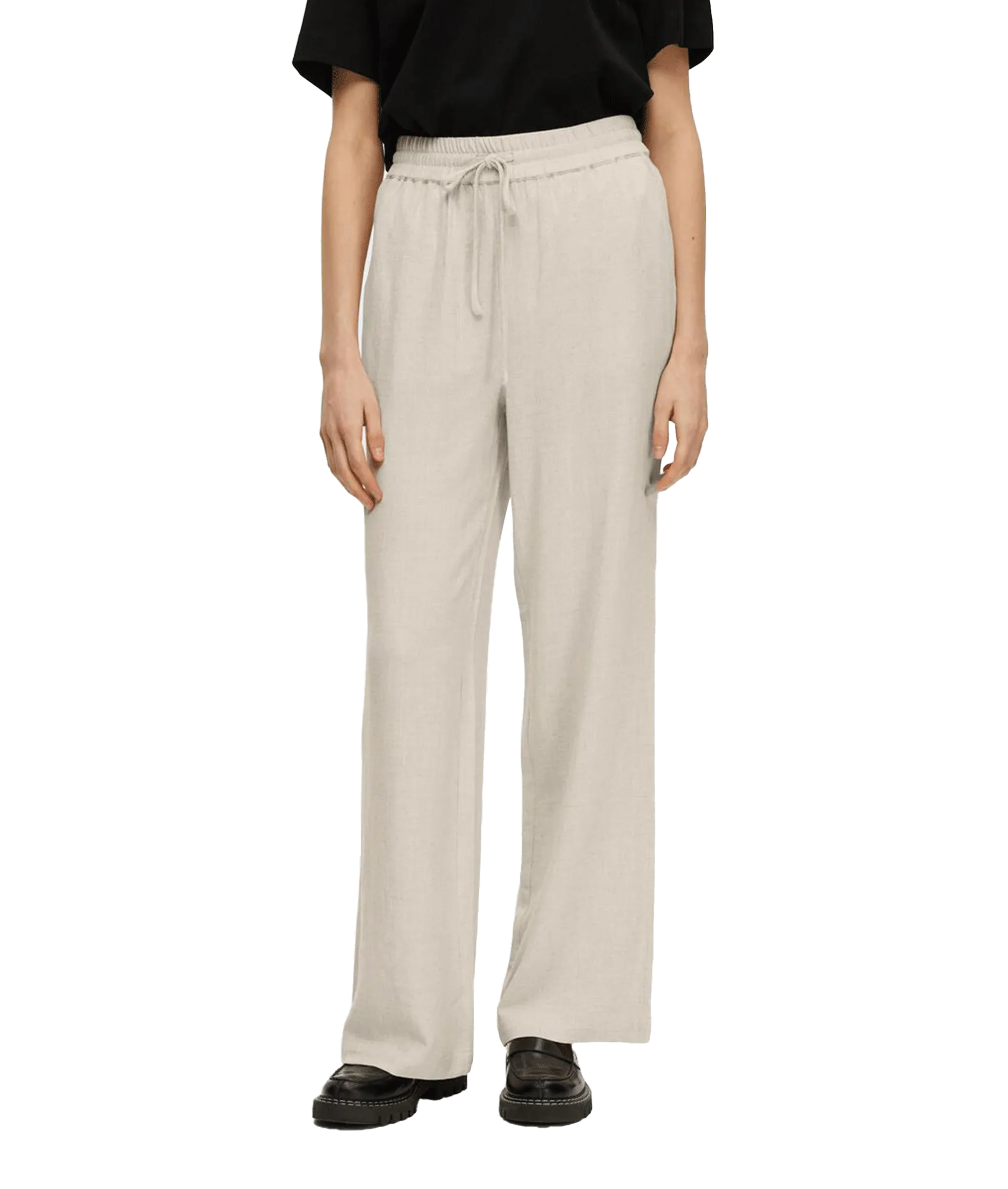 High-waisted Trousers - Cream