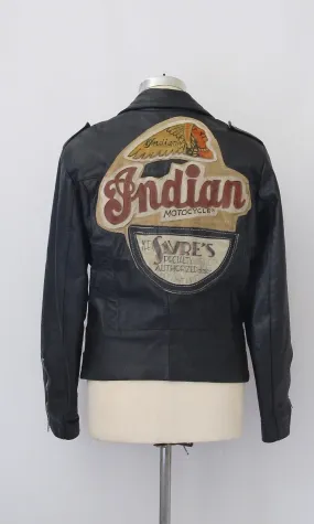 INDIAN MOTORCYCLE 90s Baja California Leather Biker Jacket, Medium Large