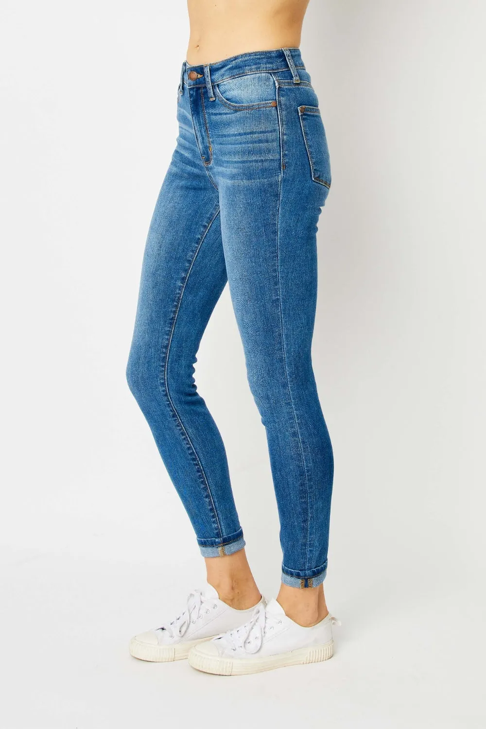 Judy Blue Cuffed Hem Skinny Jeans