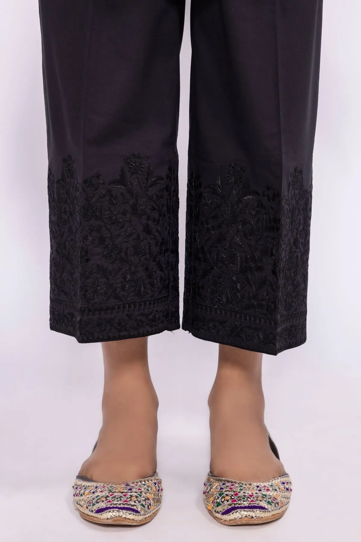 Khaadi Black Cotton & Viscose Trouser