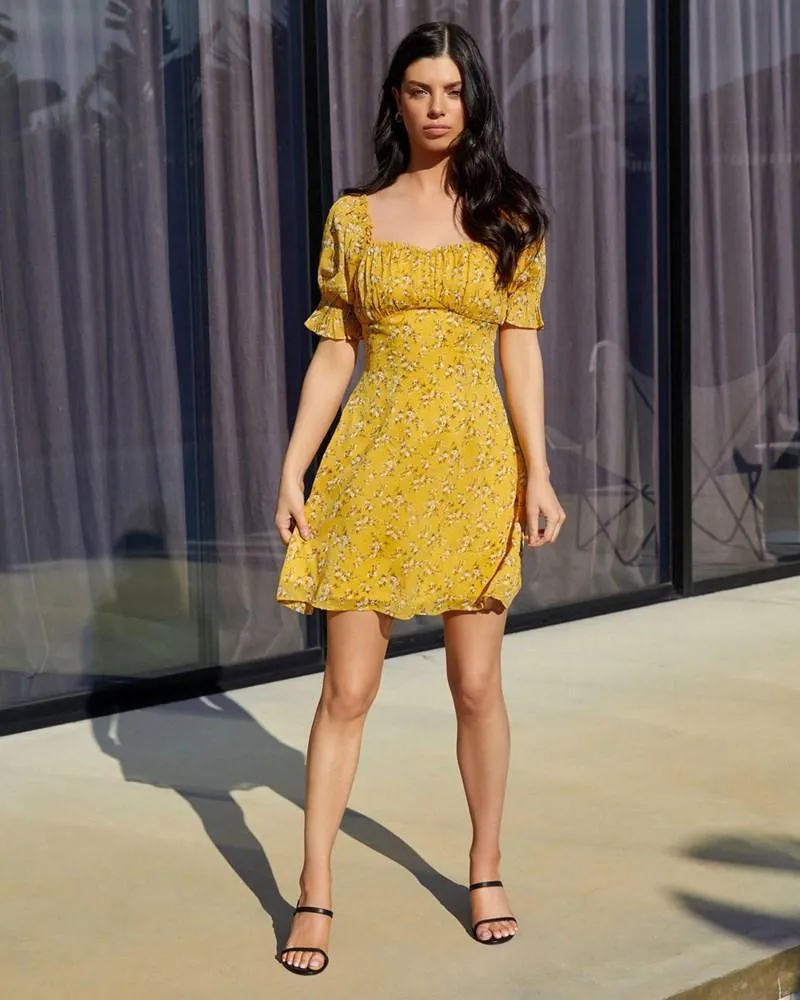 Kris Dress - Yellow Floral