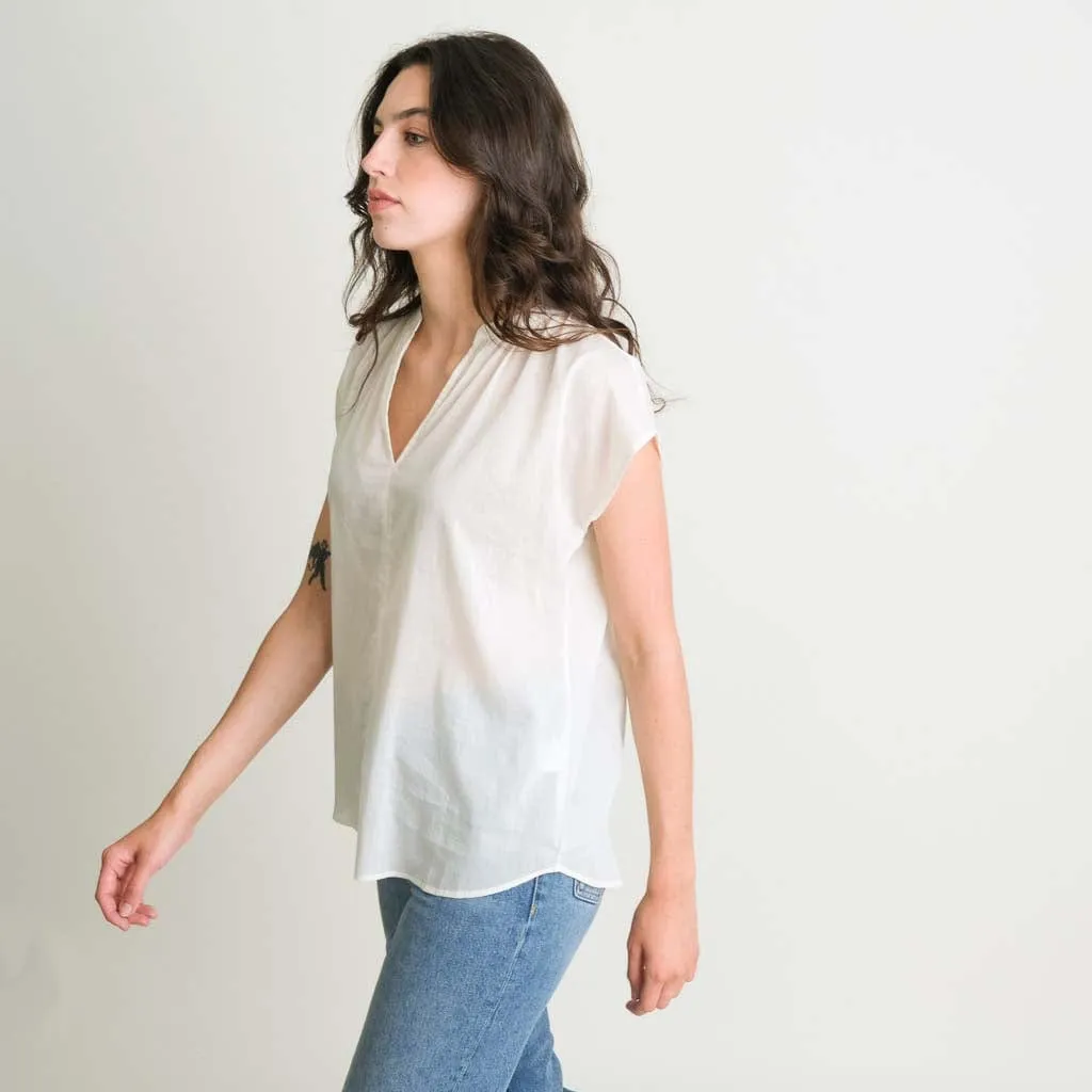 Kyra Cotton Relaxed Blouse | Ecru