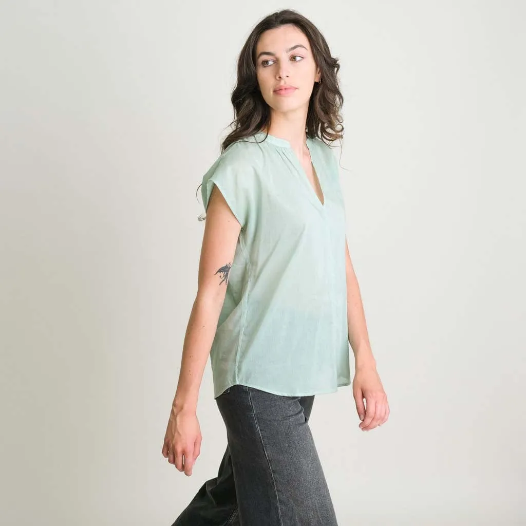 Kyra Cotton Relaxed Blouse | Mint