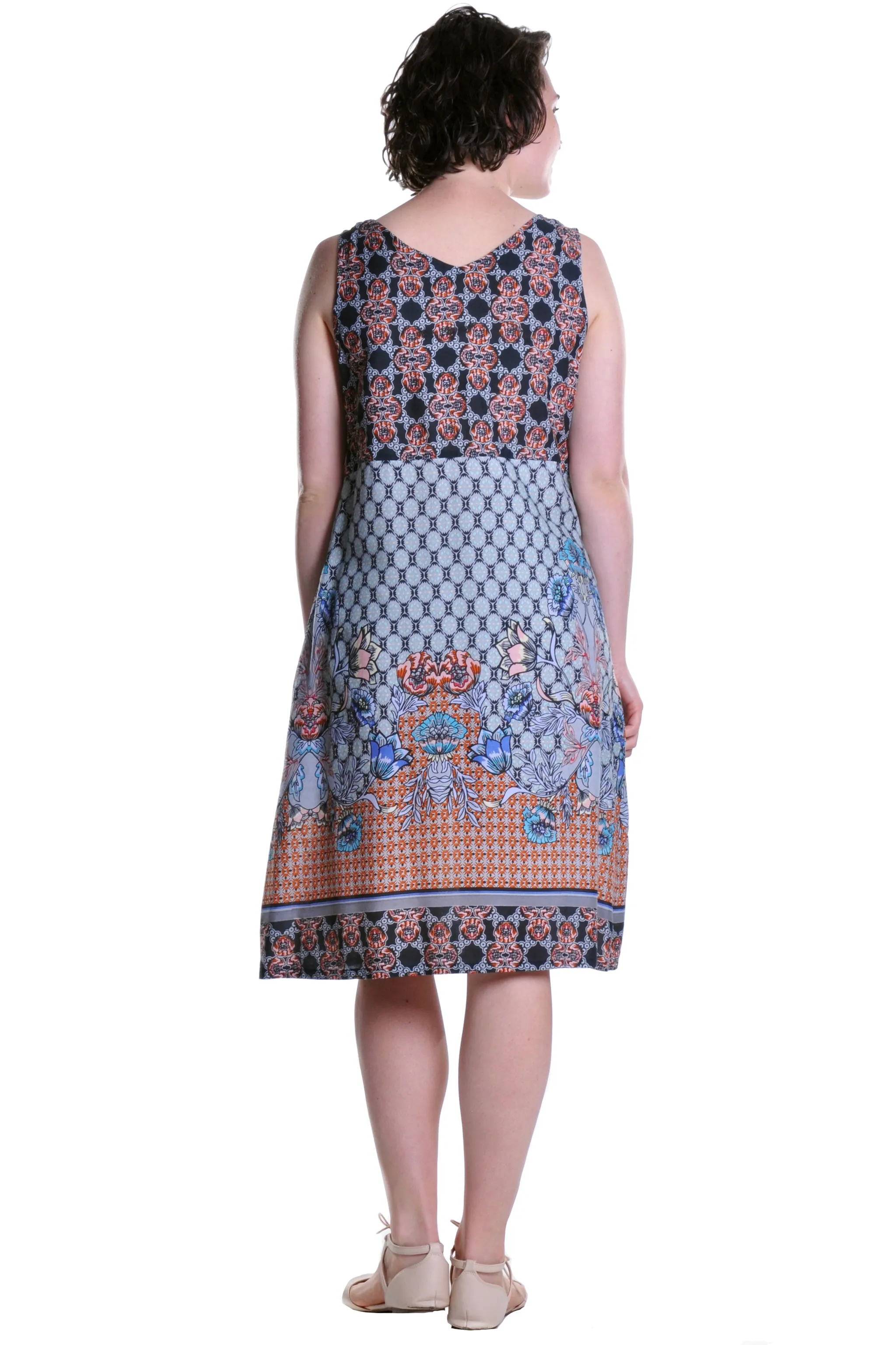 La Cera Multi Print Sleeveless Dress