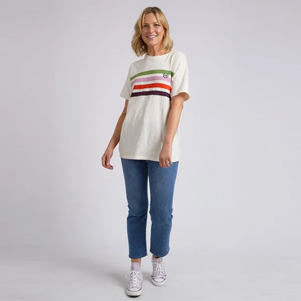 Lined Up Tee - Pearl Stripe