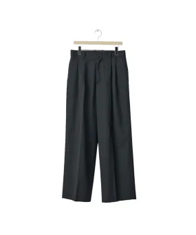 LONG WIDE TROUSERS "BLACK"(2/72 WOOL GABARDINE)