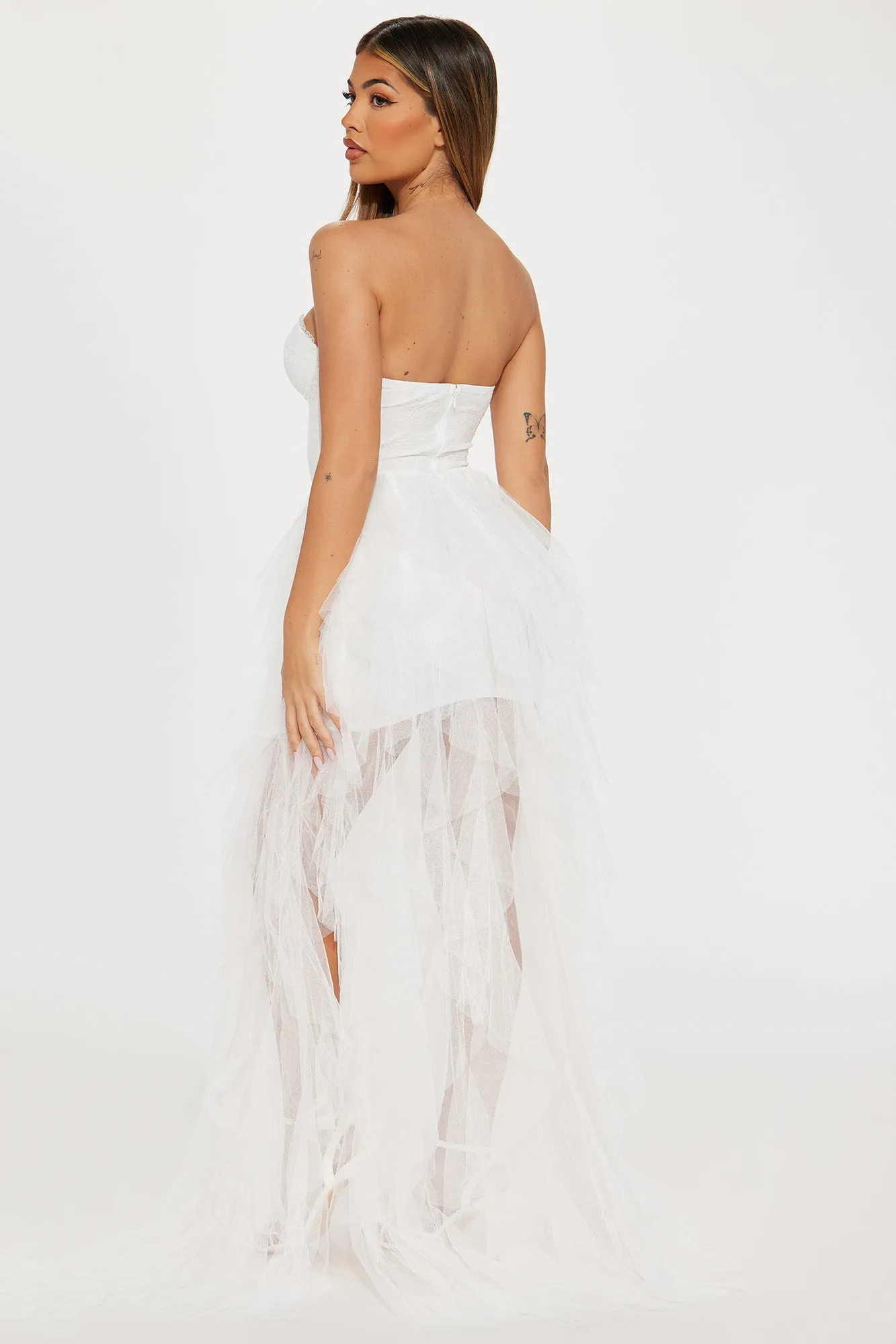 Lucy Tulle Gown - White